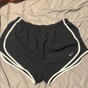 Nike Women's Black and White Athletic Shorts